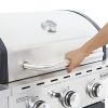 4-Burner Propane Gas Grill with Side Burner;  Stainless Steel;  Cabinet for BBQ (only for pickup)