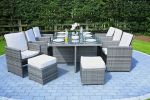 Direct Wicker 11-Piece Outdoor PE Rattan Wicker Patio Dining Table Set Garden Outdoor Patio Furniture Set