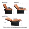 Outdoor Recliner Chair;  Automatic Adjustable Wicker Lounge Recliner Chair with 5.12'' Thicken Cushion