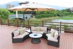 Direct Wicker Outdoor And Garden Patio Sofa Set 6PCS Reconfigurable Stylish And Modern Style With Seat Cushion and Coffee Table