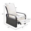 Outdoor Recliner Chair;  Automatic Adjustable Wicker Lounge Recliner Chair with 5.12'' Thicken Cushion