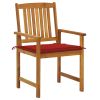 Patio Chairs with Cushions 6 pcs Solid Acacia Wood