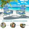 2 Pack 5-Position Outdoor Folding Backpack Beach Table Chair Reclining Chair Set