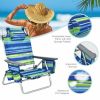 2 Pack 5-Position Outdoor Folding Backpack Beach Table Chair Reclining Chair Set