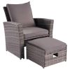 6 Piece Patio Furniture Set Outdoor Sectional Sofa Conversation Sofa Set with All-Weather Rattan Wicker for Porch Lawn Garden