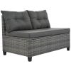 8-pieces Outdoor Wicker Round Sofa Set;  Half-Moon Sectional Sets All Weather;  Curved Sofa Set With Rectangular Coffee Table;  PE Rattan Water-resist