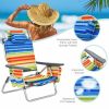 2 Pack 5-Position Outdoor Folding Backpack Beach Table Chair Reclining Chair Set