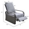 Outdoor Recliner Chair;  Automatic Adjustable Wicker Lounge Recliner Chair with 5.12'' Thicken Cushion