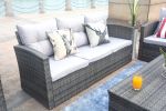 Direct Wicker Outdoor And Garden Patio Sofa Set 6PCS Reconfigurable Stylish And Modern Style With Seat Cushion