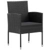 vidaXL Patio Chairs 4 pcs Poly Rattan Black