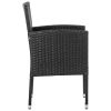 vidaXL Patio Chairs 4 pcs Poly Rattan Black