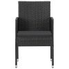 vidaXL Patio Chairs 4 pcs Poly Rattan Black