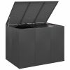 vidaXL Patio Cushion Box PE Rattan Black