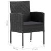 vidaXL Patio Chairs 4 pcs Poly Rattan Black